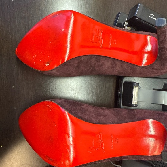 Christian Louboutin Purple Suede Heels - Picture 11 of 11